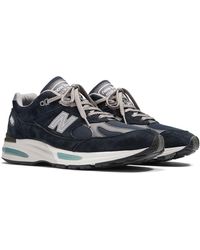 New Balance - Made In Uk 991v2 In Blue/grey Suede/mesh - Lyst