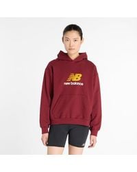 New Balance - Athletics French Terry Logo Hoodie Sweatshirt, Cotton - Lyst