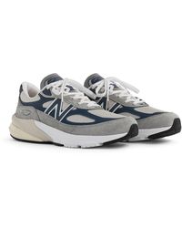New Balance - Made In Usa 990v6 In Grey/blue Leather - Lyst