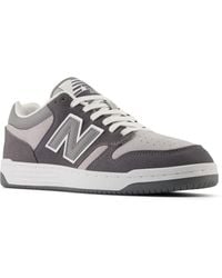 New Balance - 480 In Grey Leather - Lyst