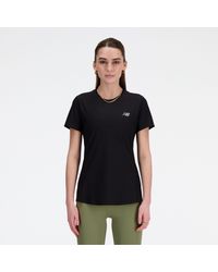 New Balance - Jacquard Slim T-shirt In Black Poly Knit - Lyst
