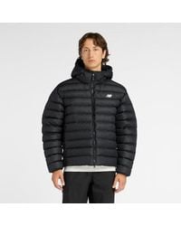 New Balance - Sport Essentials Hooded Puffer Jacket - Lyst