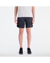 New Balance - Printed Accelerate 7 Inch Short In Black Polywoven - Lyst