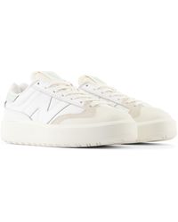 New Balance - Ct302 In White/purple Leather - Lyst