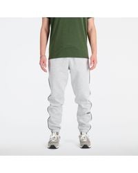 New Balance - Essentials Winter Pant In Grey Cotton - Lyst