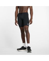 New Balance - Nb Sleek Pocket Half Tight 9" In Black Poly Knit - Lyst