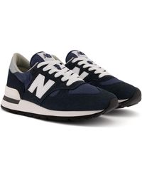 New Balance - Made In Usa 990v1 Core In Blue/white Leather - Lyst