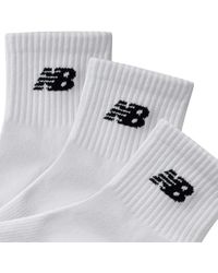 New Balance - Everyday Ankle 3 Pack In White Cotton - Lyst