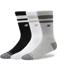 New Balance - Active Premium Stripe Crew Socks 3 Pack - Lyst