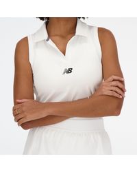 New Balance - Collared tournament tank in bianca - Lyst