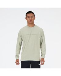 New Balance - Homme Hyper Density Graphic Long Sleeve T-Shirt En, Cotton Fleece, Taille - Lyst