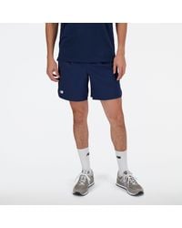 New Balance - Tournament Short In Blue Polywoven - Lyst