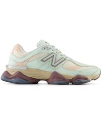 New Balance - 9060 In Green/beige/pink Leather - Lyst