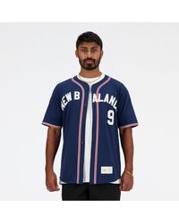 New Balance - Sportswear's Greatest Hits Baseball Jersey In Blue Polywoven - Lyst