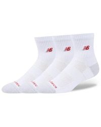 New Balance - Active Premium Qtr 3 Pack Socks 3 Pack - Lyst