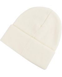 New Balance - Linear Knit Cuffed Beanie In White Acrylic - Lyst