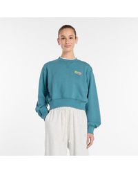 New Balance - Athletics Premium Logo Relaxed Crop Crew - Lyst