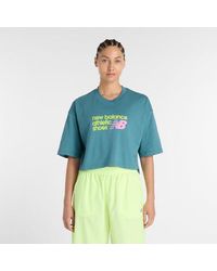 New Balance - Athletics Premium Chest Logo Cropped T-Shirt - Lyst