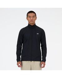 New Balance - Tech Knit Full Zip In Black Poly Knit - Lyst