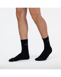 New Balance - Performance cotton cushioned crew socks 3 pack in schwarz - Lyst