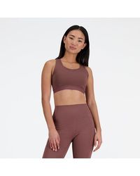 New Balance - Femme Nb Sleek Medium Support Pocket Sports Bra En, Poly Knit, Taille - Lyst