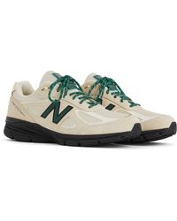 New Balance - Made In Usa 990v4 In Beige/black Leather - Lyst