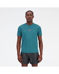 New Balance - Impact run at n-vent short sleeve in verde - Lyst