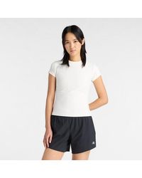 New Balance - Ribbed Fitted T-Shirt - Lyst