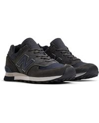 New Balance - Made In Uk 576 In Grey/black Suede/mesh - Lyst