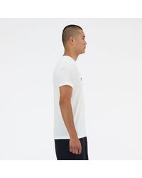 New Balance - Sport Essentials Heathertech Graphic T-shirt In White Poly Knit - Lyst