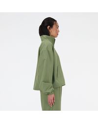 New Balance - Sport Essentials Oversized Jacket In Green Polywoven - Lyst
