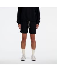 New Balance - Athletics french terry short in nero - Lyst