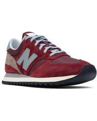 New Balance - Made In Uk 730 In Red/grey/white Suede/mesh - Lyst