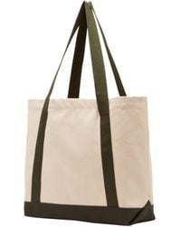 New Balance - Linear Heritage Canvas Tote Bag In Green Cotton - Lyst