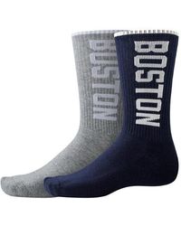 New Balance - Unisexe Boston Crew Socks 2 Pack En Gris/Noir/, Cotton, Taille - Lyst