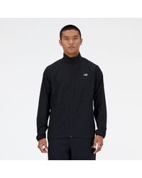 New Balance - Stretch Woven Jacket In Black Polywoven - Lyst