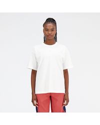 New Balance - Athletics Oversized T-shirt In White Cotton - Lyst