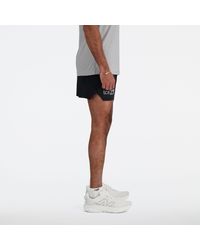 New Balance - London Edition Printed Rc Short 5 Inch In Black Polywoven - Lyst