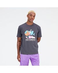 New Balance - Homme Hoops Cotton Jersey Short Sleeve T-Shirt En, Taille - Lyst