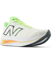 New Balance - Fuelcell Supercomp Trainer V2 In White/green/orange Synthetic - Lyst