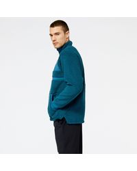 New Balance - London Edition Q Speed Sherpa Anorak In Blue Poly Knit - Lyst