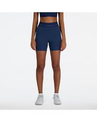 New Balance - Femme Nb Sleek High Rise Sport Short 5&Quot; En, Poly Knit, Taille - Lyst
