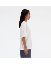 New Balance - Iconic collegiate jersey oversized t-shirt in bianca - Lyst
