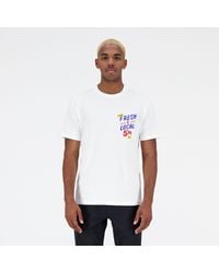 New Balance - Essentials reimagined graphic cotton jersey short sleeve t-shirt in bianca - Lyst