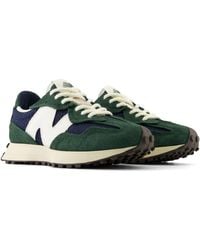 New Balance - 327 In Green/grey Suede/mesh - Lyst