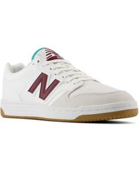 New Balance - 480 In White/purple/green Leather - Lyst