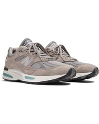 New Balance - Made In Uk 991v2 In Grey Suede/mesh - Lyst