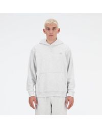 New Balance - Athletics French Terry Hoodie In Grey Cotton Fleece - Lyst