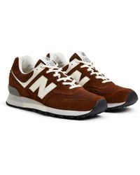 New Balance - Made In Uk 576 In Brown/white/grey Suede/mesh - Lyst