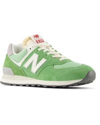 New Balance - 574 In Light Green/white Suede/mesh - Lyst